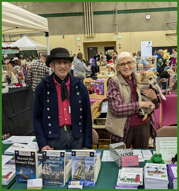 A person and person standing next to a table with books

AI-generated content may be incorrect.